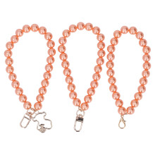 (Pink) 3Pcs 12mm Color Pearl Phone Key Chain