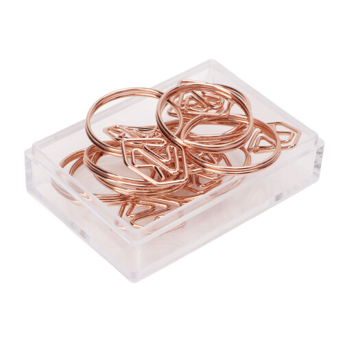 (Rings Shape) 100Pcs Gold Planner Clips Anti-Rust Electroplating Quadrilateral 2