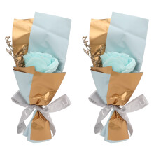 2PCS Blue Rose Petal Soap Ornamental Gift Romantic for Balconies