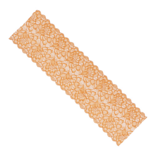 Lace Fabric Light Brown 10 Yds 23cm Stretch Trim 1