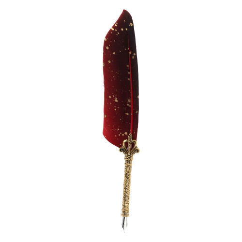 (Red) Quill Pen Set Retro Calligraphy Kit Multiple Nibs Red 1