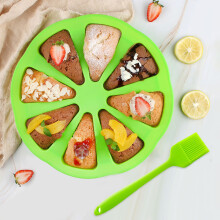 (Green) Silicone Mold Non Stick 8 Cavity Scone Cake Pizza Moon Cake Green