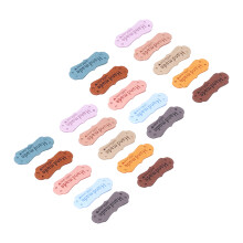 20PCS Leather Labels DIY Wear Resistance Embossed Tag Random Color