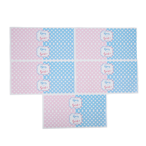 5PCS Self Adhesive Water Bottle Labels Blue Pink