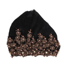 (Black) Muslim Turban Hat Vintage Embroidered Soft Lightweight Wine Red