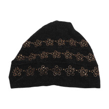 (Black) Turban Head Wraps Easy Wearing Lace Double Layer Hair Hat Brown