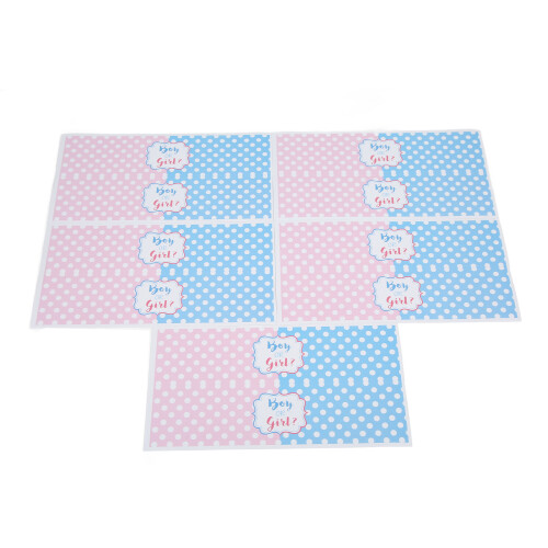 5PCS Self Adhesive Water Bottle Labels Blue Pink 1