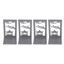 (Gazebo) 4 Pcs Anti Static Anti Slip Metal Bookend for Books CDs DVDs
