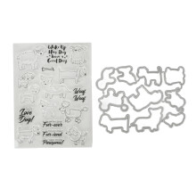 Clear Stamp Kit Dog Sheep Design for DIY Scrapbook