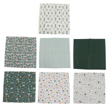 7 Pcs Quilting Fabric 20x20in 50x50cm Soft Cotton Twill Printed