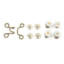 (Coppery) Button Pins Nail Free Adjustable Jean Waist Metal Screw Silver Black