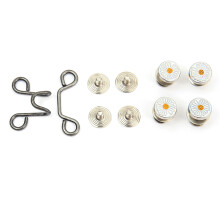 (Silver Black) Button Pins Nail Free Adjustable Jean Waist Metal Screw Silver Black