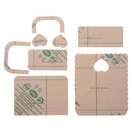 8Pcs Acrylic Heart Templates Reusable DIY Leather Bag Patterns 2