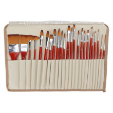 24Pcs Painting Brushes Artist Set Nylon Wood Handle