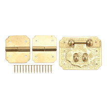 Box Lock Buckle Hinges Set, Rustproof Brass, Corrosion Resistant