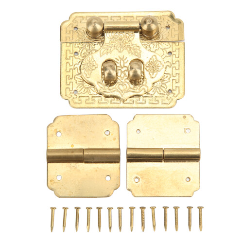 Box Lock Buckle Hinges Set, Rustproof Brass, Corrosion Resistant 2