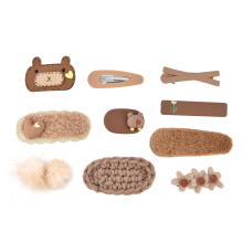 10Pcs Hairpin Cute Bear Plush Autumn Winter Hair Ornament