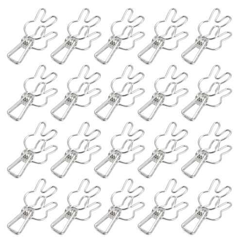 Spring Clips For Rack Plating (Silver) 20 Pcs Clips Multifunction Electroplating Hollow Metal Spring ...
