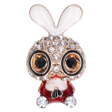 (Red) 5PCS Bunny Decal DIY Hairpin Decoration Pink