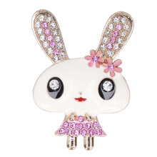 (Pinky White Bunny) 5PCS Bunny Decal DIY Cute Hairpin Decoration Pinky White
