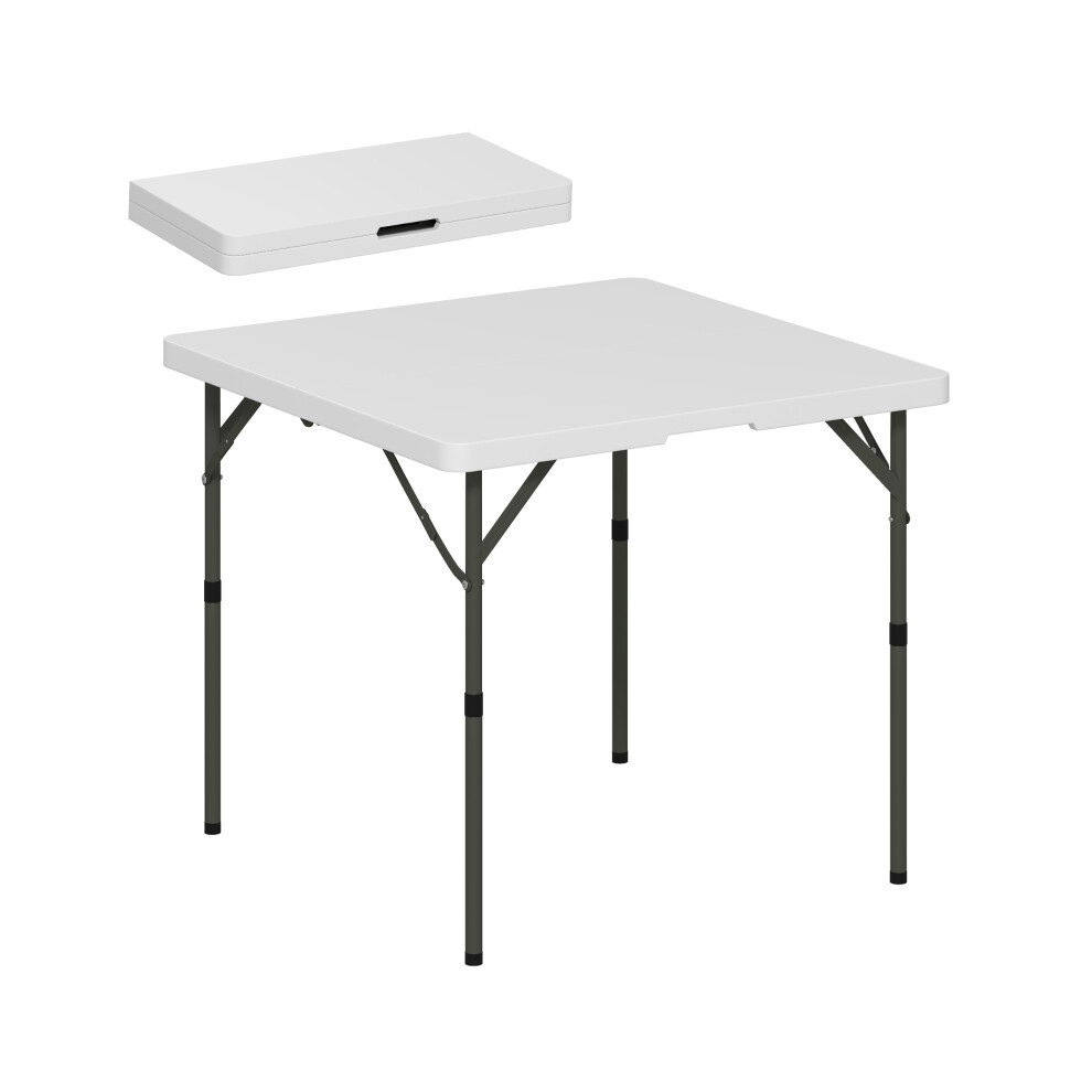 Portable Camping Table 34/74cm Folding with Handle Weatherproof White Surface Easy to Transport for Camping & Picnic-image-OPC-PMFQWNZ-NEW