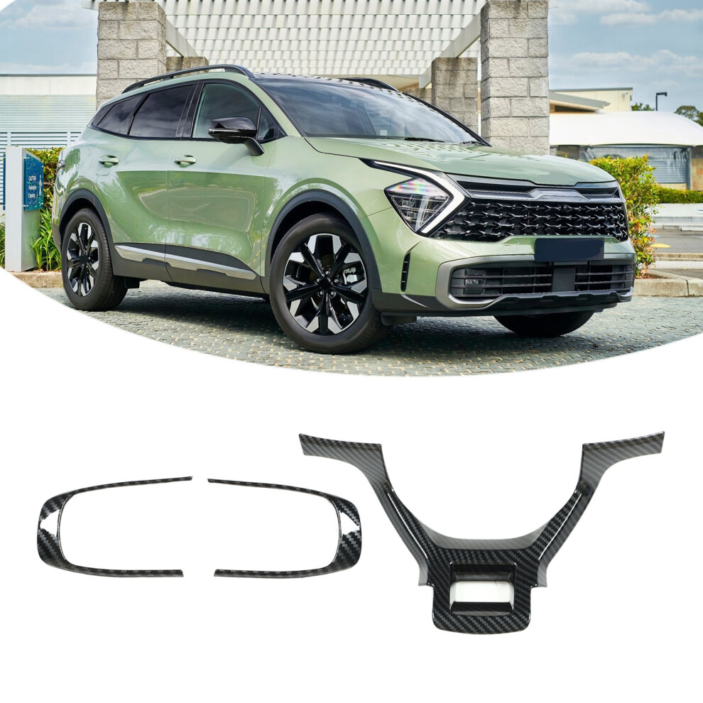3Pcs Carbon Fiber Steering Wheel Cover Frame For Kia Sportage Nq5 2022+ 3281355105559