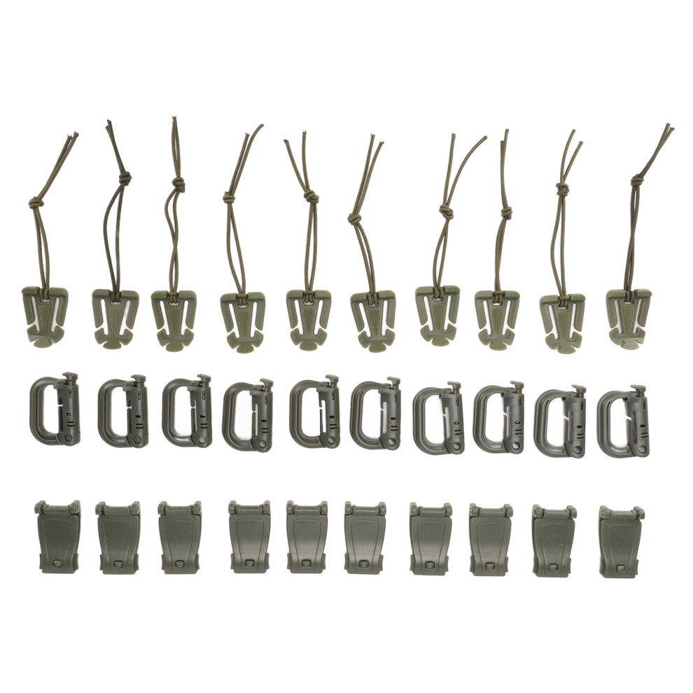 30 pcs OD Green Backpack Clip Strap Set with D Ring & Locking Buckle-image-OPC-PMFQWR7-NEW