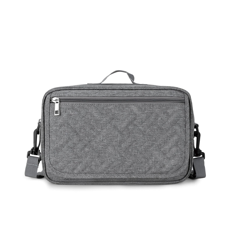 Pram Bag Small Diaper Organizer For Diapers With Changing Mat Stroller Straps Adjustable Shoulder Strap Gray