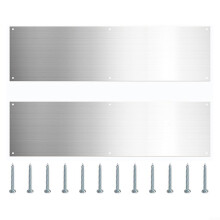 Stainless Steel Door Kick Plates 2-Pack With Screws For Indoor Outdoor Swing Doors Scratch-Resistant Silver Finish