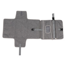 Foldable Baby Changing Mat Gray with Multi Storage Pockets, Soft Oxford Cloth
