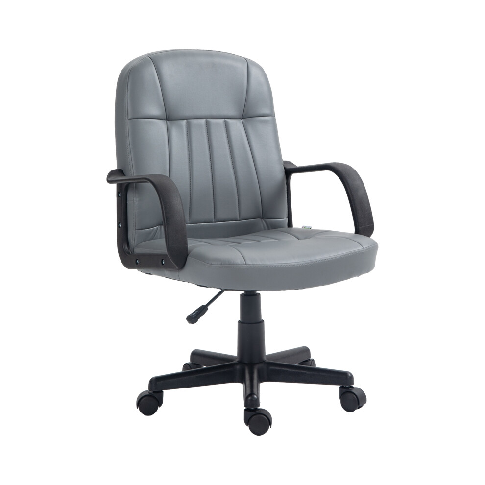 Grey PU Leather Swivel Office Chair with Adjustable Height and 360 Rotation for Gaming & Working-image-OPC-PMFQYMW-NEW