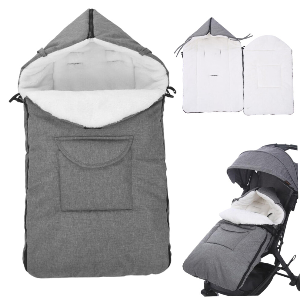 Winter Carseat Cover For Baby Thickened Warm Infant Car Seat Cover With Pocket Windproof Zipper Outdoor Use