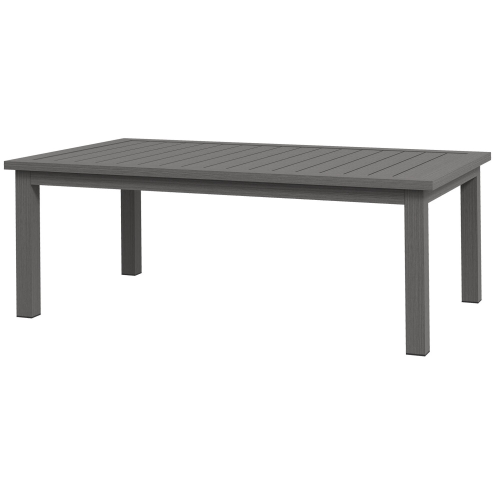 Garden Outdoor Coffee Table 100cm x 60cm Aluminium Brown - Sturdy Rustproof Easy to Clean Patio Side Table-image-OPC-PMFQZVC-NEW