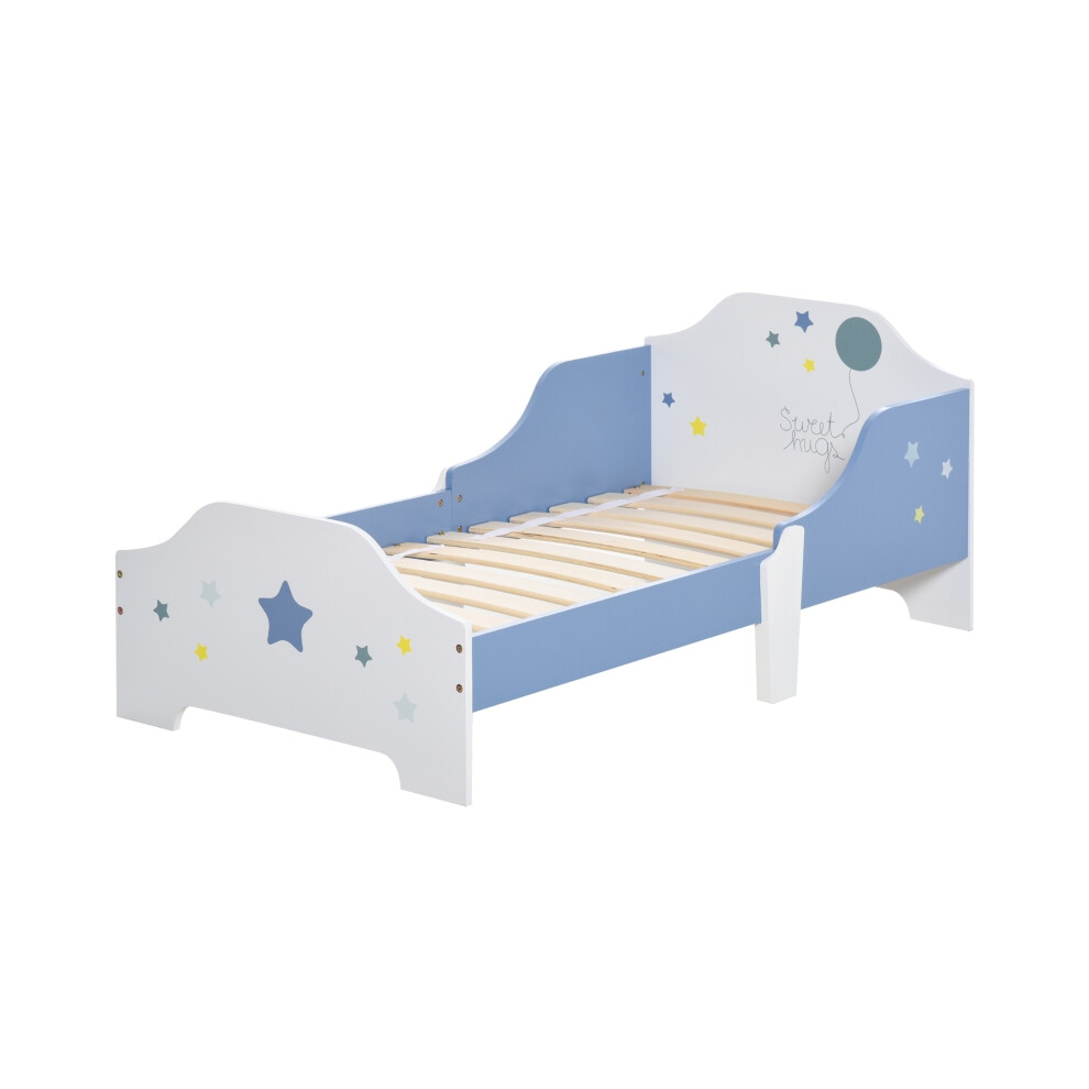 Kids Bedroom Furniture: Toddler Bed Frame with Safe Guardrails Low Junior Blue Bed for Boys and Girls Durable and Safe Design-image-OPC-PMFR5V7-NEW