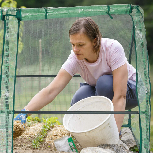 Plastic greenhouse with 2 doors 2