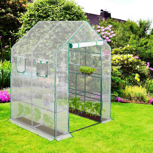 Walk-in greenhouse with 4 windows 1