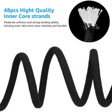 12mm Black Climbing Rope 10m with Steel Buckles for Emergency Escape
