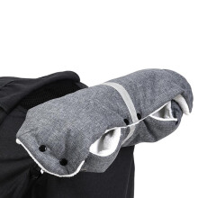 Pushchair Hand Muff Thermal Fleece Winter Hand Warmer For Stroller Pram Waterproof Windproof Grey