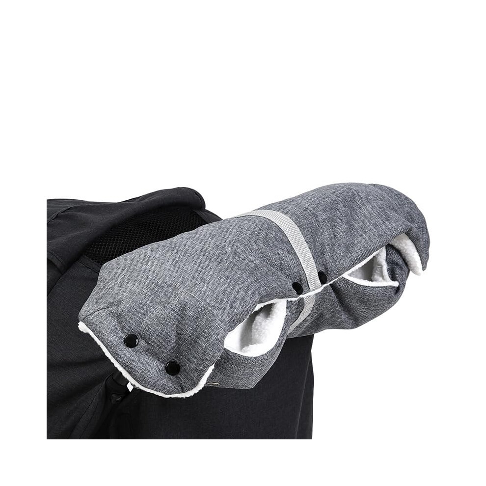 Pushchair Hand Muff Thermal Fleece Winter Hand Warmer For Stroller Pram Waterproof Windproof Grey