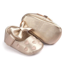 Baby Mädchen Herz-Stickerei Schleifen PU-Lederschuhe 13 cm, 12-18 Monate