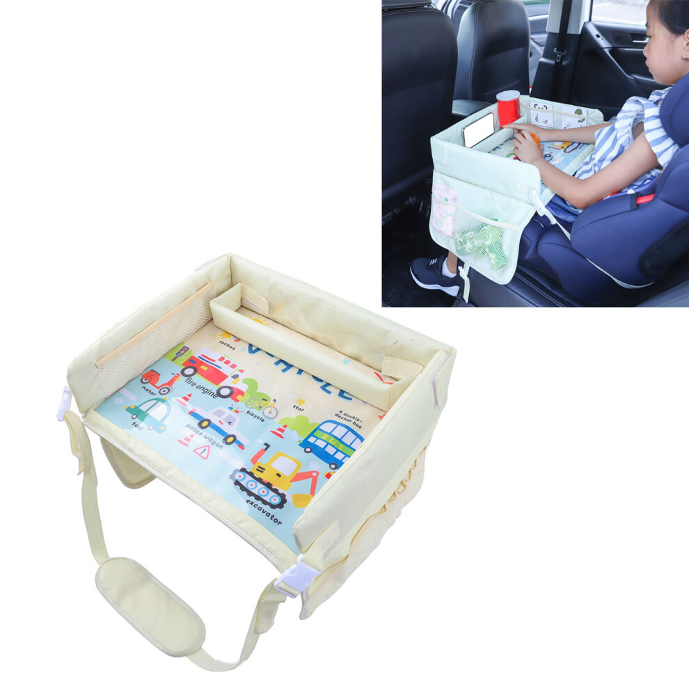 Kids Waterproof Travel Tray With Cartoon Pattern, Oxford Cloth, Multifunctional Car Seat Lap Organizer 5071355147608