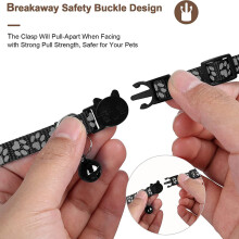 Reflective GPS Cat Collar with Safety Buckle & Bell for Small Pets