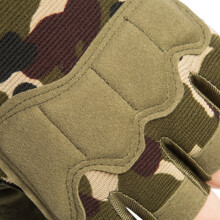 2 pcs Parachutist Camouflage Half Finger Gloves for Outdoor Cycling & Motorcycle, L 19-20cm