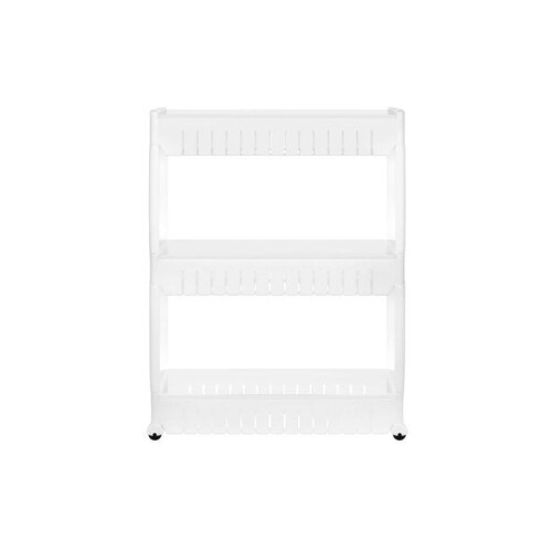 Mobile kitchen shelf on wheels, white 2