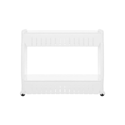Mobile kitchen shelf on wheels, white 1