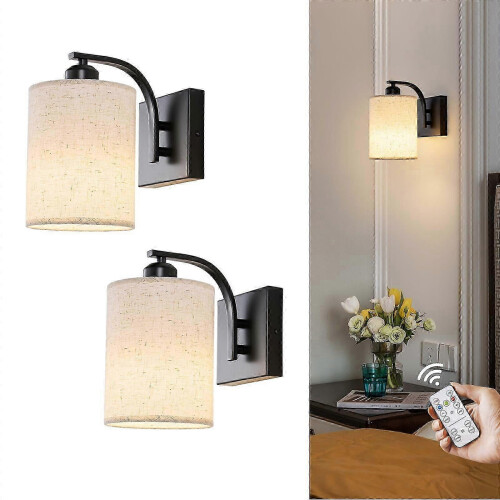 (As show, One size) Rechargeable Battery-Powered Wireless Dimmable Wall Sconces - 2 Set, Modern Design, Adjustable Brightness, LED Lighting1