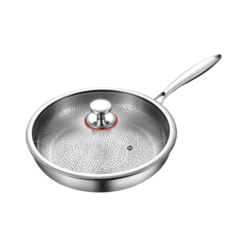 Titanium Hammered Pan Nonstick Frying Pan With Lid 32cm For Daily Use Cookware For Restaurant
