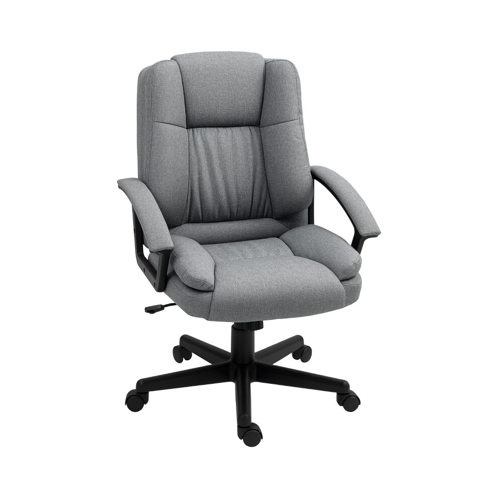 Grey Linen-Look Office Chair with Padded Comfort and Adjustable Height Modern Design for Home Office-image-OPC-PMFRH5D-NEW