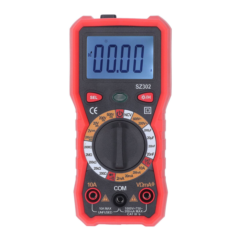 User Friendly Auto-Off Digital Multimeter With Ncv Sensor Red 8741355174474