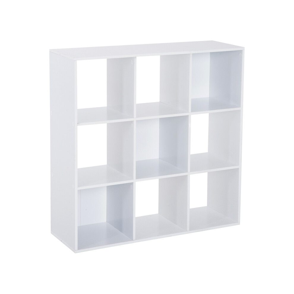 HOMCOM Nine-Cube Storage Shelf White Multi-Functional Bookcase for Home Office 9-Cube Modular System Sturdy Construction-image-OPC-PMFRHZ5-NEW
